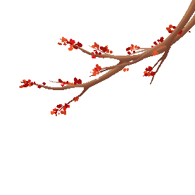 冬天立冬下雪雪花梅花下落中国风红色gif图素材