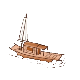 中国风小船小舟行驶gif图素材