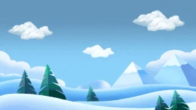 冬天雪景山峰寒冬冬季雪地蓝色视频背景gif图素材