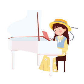 音乐乐器女孩弹钢琴gif图素材