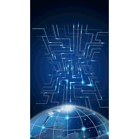 科技地球商务蓝色竖版视频背景海报gif图素材