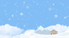 冬天立冬下雪小屋蓝色唯美视频背景gif图素材小寒 大寒