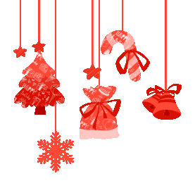 圣诞圣诞节礼袋雪花铃铛红色吊饰挂饰gif图素材图片