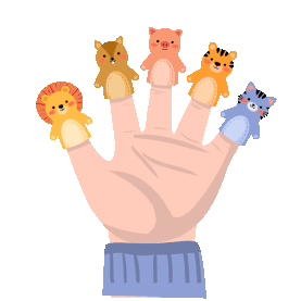 手指木偶动物扮演游戏木偶戏gif图素材