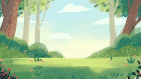 森林草地绿色清新云朵树丛视频背景gif图素材