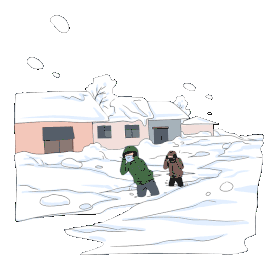 冬天下雪雪灾防灾救援人物暴雪大雪gif图素材