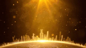 高端大气城市颁奖年会金色粒子视频背景gif图素材图片