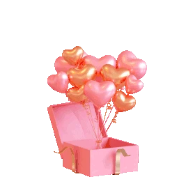 情人节七夕气球粉色礼盒浪漫gif图素材图片