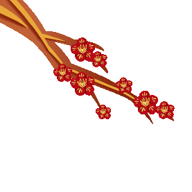 梅花花枝剪纸中国风花朵花gif图素材图片