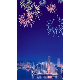元旦新年跨年城市夜景烟花烟火庆祝竖版视频背景海报gif图素材图片