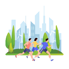 跑步锻炼健康生活碳中和持续发展城市gif图素材