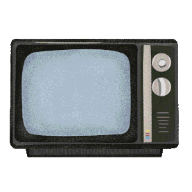 黑色电视机花屏老式复古gif图素材