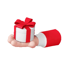 圣诞圣诞节手拿礼包送礼物双旦红色gif图素材