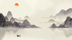 中国风山水水墨古风视频背景gif图素材
