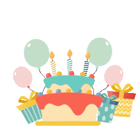 生日蛋糕庆祝生日快乐扁平gif图素材图片