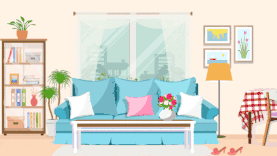 家居室内装修场景插画视频背景gif图素材图片