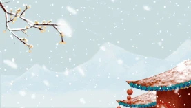冬天冬季雪景下雪中国风视频背景gif图素材
