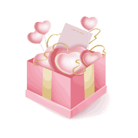 粉色爱心礼物盒浪漫情人节gif图素材图片