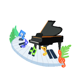 音乐培训环绕钢琴乐器音符gif图素材