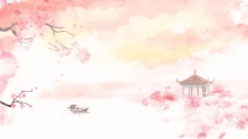 古风粉色山水中国风视频背景gif图素材图片