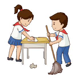 开学季开学值日生劳动打扫教室课桌椅学生gif图素材图片