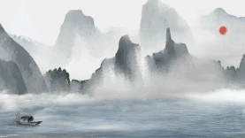 中国风山水水墨视频背景gif图素材