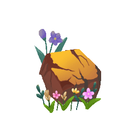 春天石头旁边的小花gif图素材