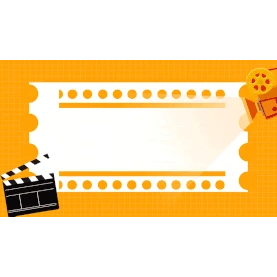 影院放映橙色边框电影视频背景gif图素材