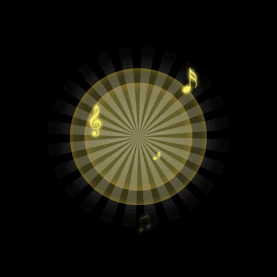 放射发散音符圆形光效光发光光线黄色gif图素材