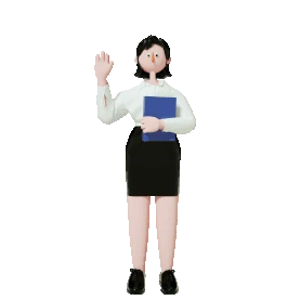 C4D立体3D拿着文件的女老师挥手打招呼人物人gif图素材图片