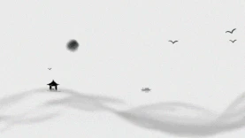 水墨画山水禅意寂静侘寂中国风传统视频背景gif图素材图片