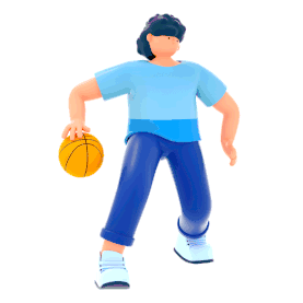 3D立体C4D动作篮球比赛人物运动gif图素材