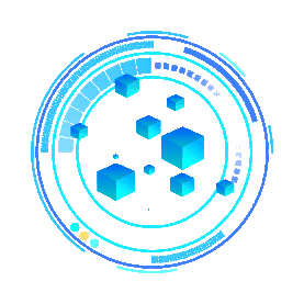 科技蓝色立方体圆形圆环UI图标gif图素材