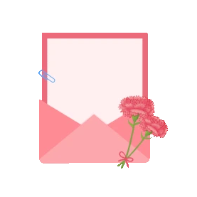 母亲节母亲节快乐祝福信件鲜花康乃馨边框信封粉色gif图素材