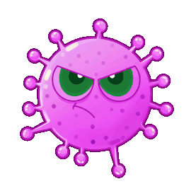 紫色圆球形病毒细菌病菌卡通渐变gif图素材