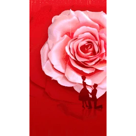 520玫瑰红色求婚剪影浪漫竖版视频背景海报gif图素材图片