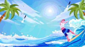 夏天立夏海浪冲浪少年视频背景蓝色gif图素材