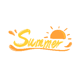 炎热夏天橙色夏天阳光贴纸小清新标题gif图素材