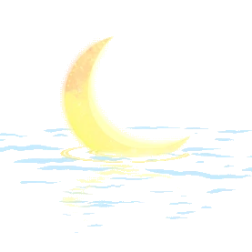 月亮漂浮再水面水波纹涟漪gif图素材