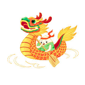 端午节端午划龙舟划船传统粽子拟人中国风gif图素材