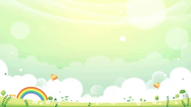 彩虹植物白云视频背景小清新绿色gif图素材
