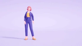 C4D立体3D商业金融女性人物视频背景动图gif