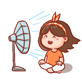 夏天吹电扇电风扇消暑表情包gif图素材