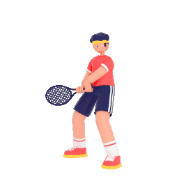 C4D立体3D人物男性打网球挥拍gif图素材
