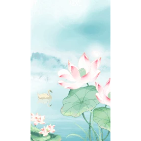 夏季夏天河塘荷花中国风竖版视频背景海报gif图素材