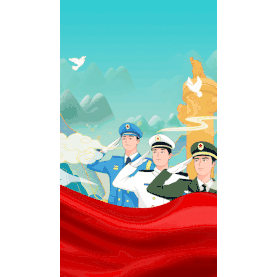 八一建军节党建党政红绸竖版视频背景海报gif图素材