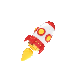 C4D立体3D红色火箭飞行gif图素材图片