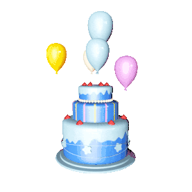 3D立体C4D蛋糕生日快乐祝福gif图片   
