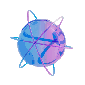 C4D立体3D蓝紫渐变玻璃酸性星球动图gif