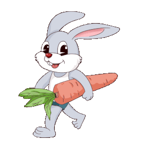 兔子可爱小兔走路胡萝卜兔年动物拟人gif图素材